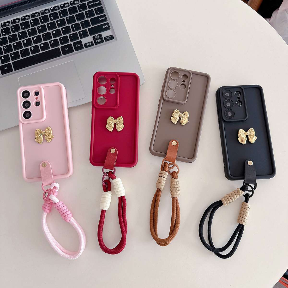3D Gold Bow Strap Phone Case F - Realme Note 50 评论和价格