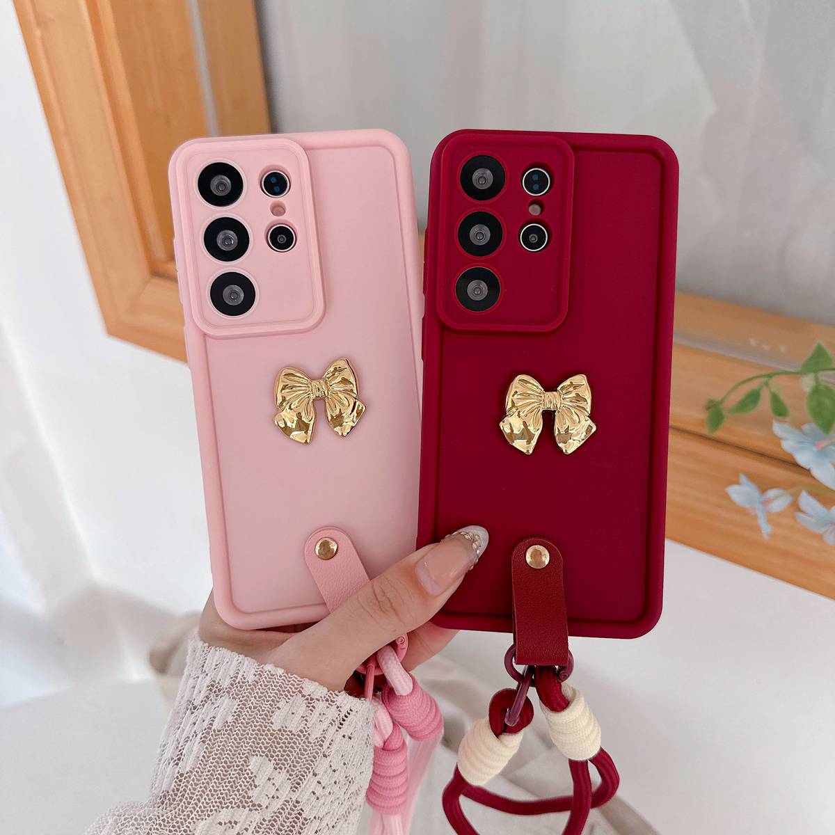 3D Gold Bow Strap Phone Case F - Realme Note 50 评论和价格