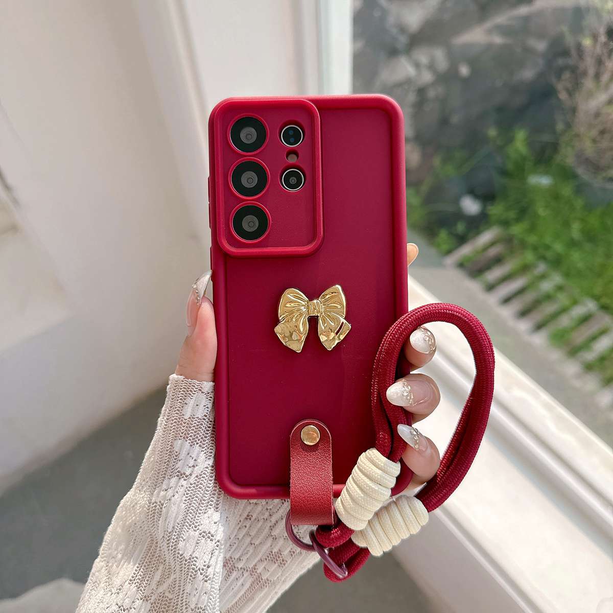 3D Gold Bow Strap Phone Case F - Realme Note 50 评论和价格